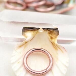 Single Thai Buddhist Temple  Colorful Stackable Kumlai Rings Rush Rose Gold Sz 7